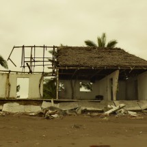 Destroyed house directly on the beach of Costa Esmeralda